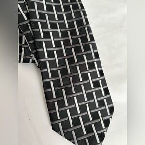 Pierre Cardin Men’s Neck tie | 100% Silk | Black Gray Silver